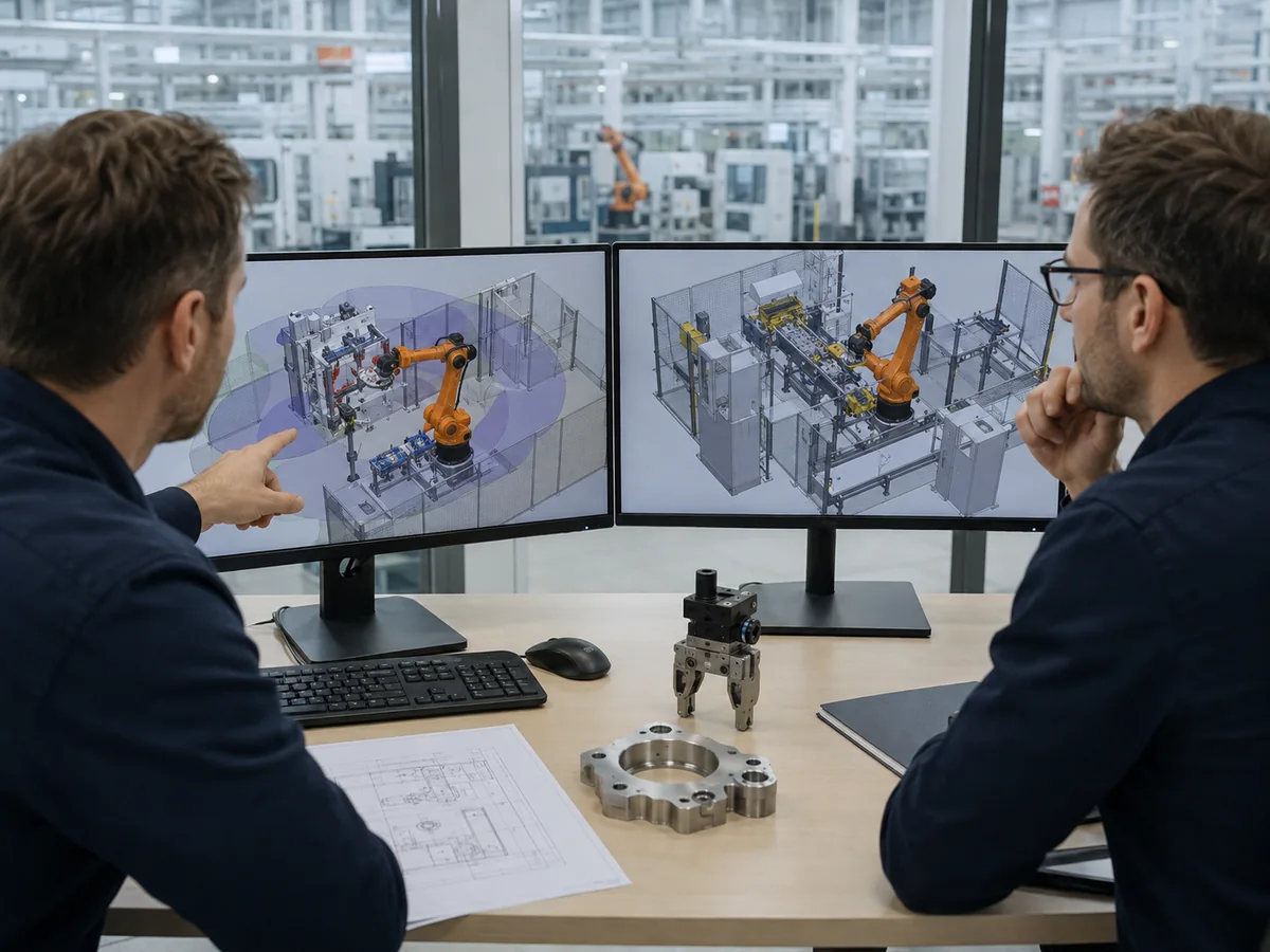Digitale Prüfung von Roboterbahnen und Anlagenablauf